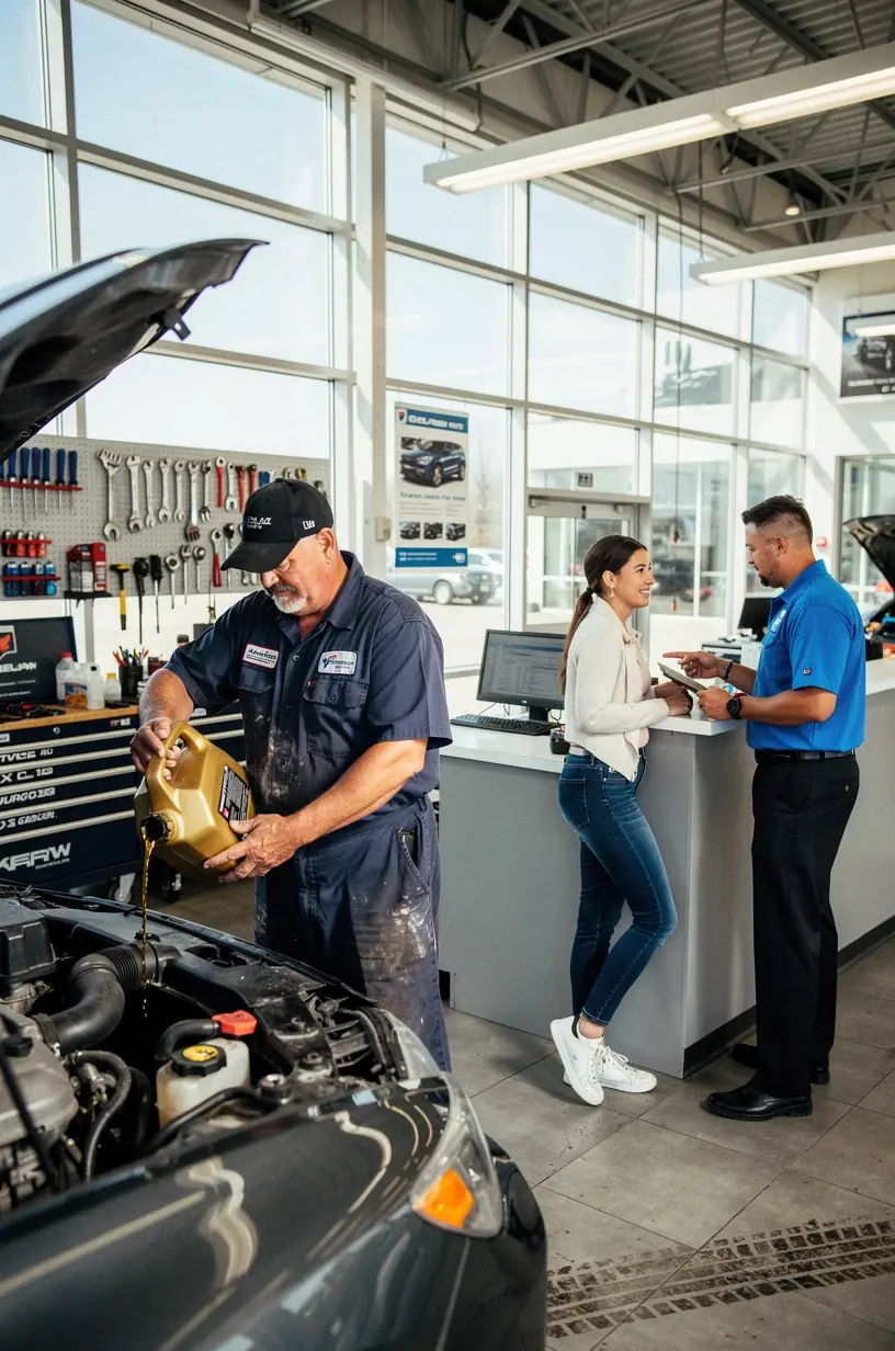 Servisný technik vykonáva diagnostiku motora pomocou špecializovaného softvéru.